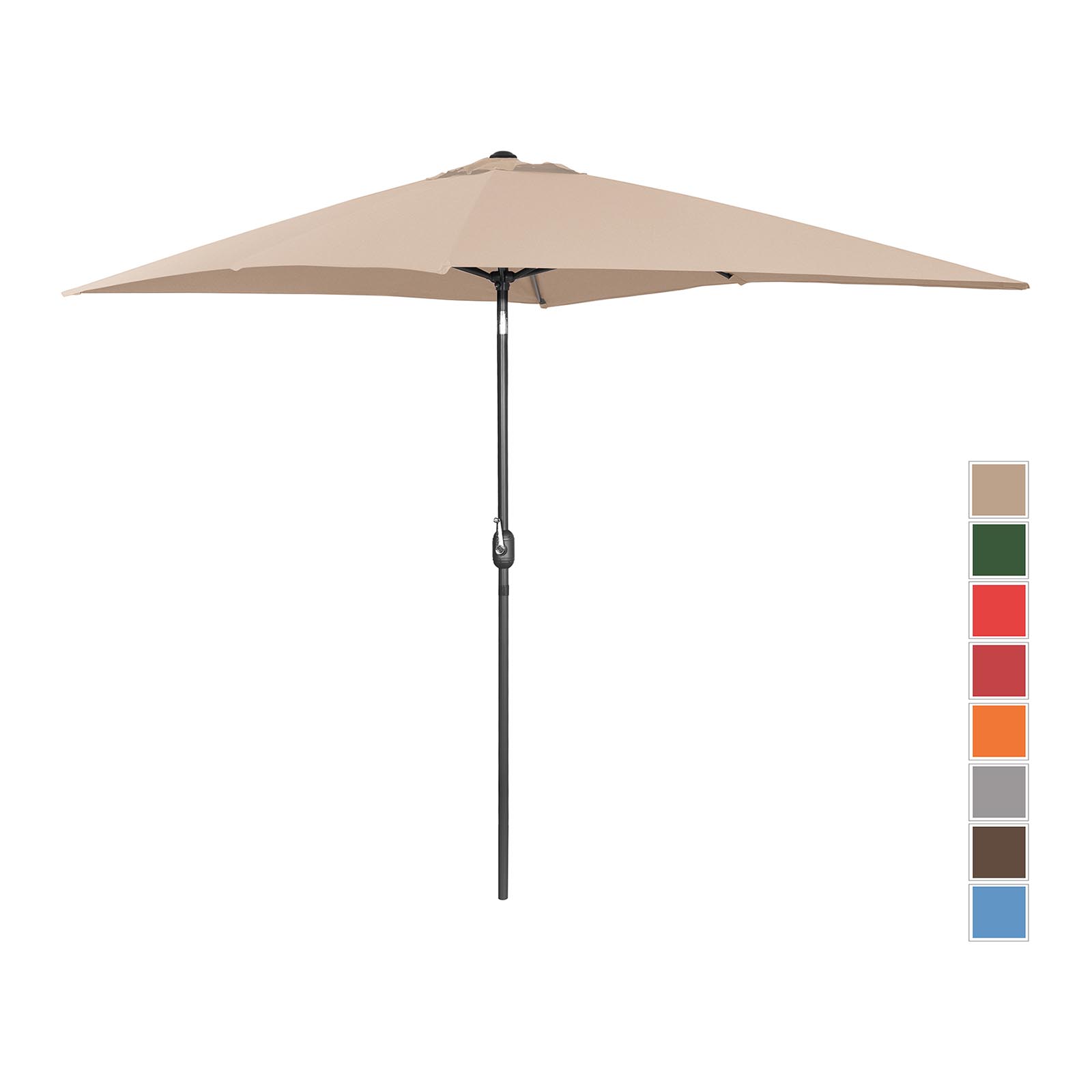 Sombrilla grande - color crema - rectangular - 200 x 300 cm - inclinable